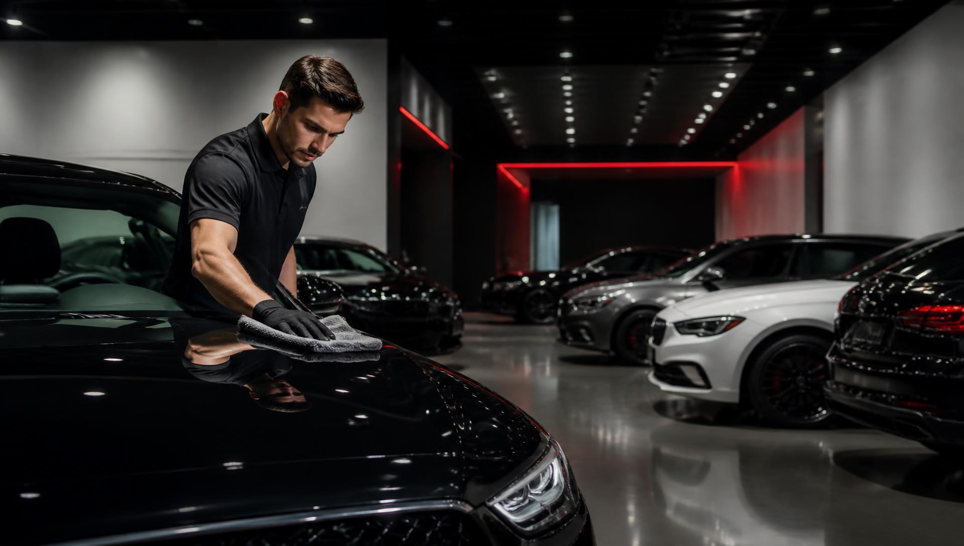 Equipe da Cirne Automóveis preparando veículos na loja